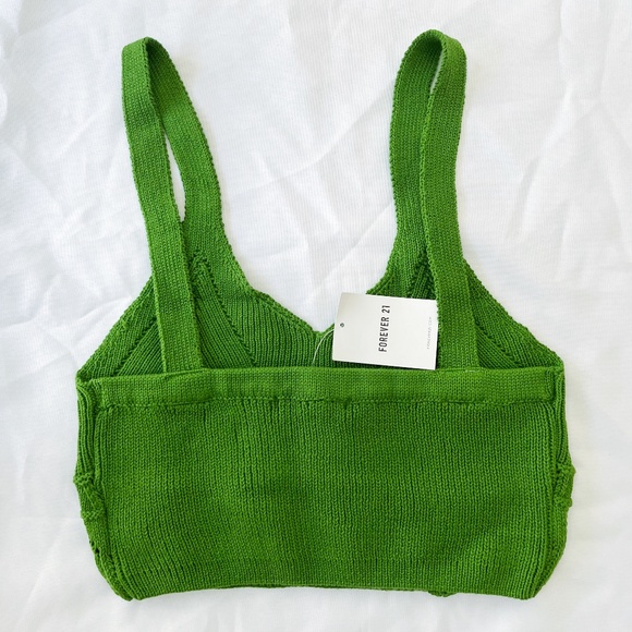 green knit cropped tank top - Picture 6 of 7